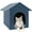 Navy Blue, variant on Cat House, POPO Waterproof Cat Bed with Removable Soft Cushion, Outdoor Kitty House 17 x13 x17 inches,Black