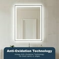 thumbnail image 5 of YYAo 32*24" Rectangle Wall Mirror with Black Framed and Led Light, Vanity Makeup Mirror for Bathroom, Living Room, Dormitory, Black, 5 of 9