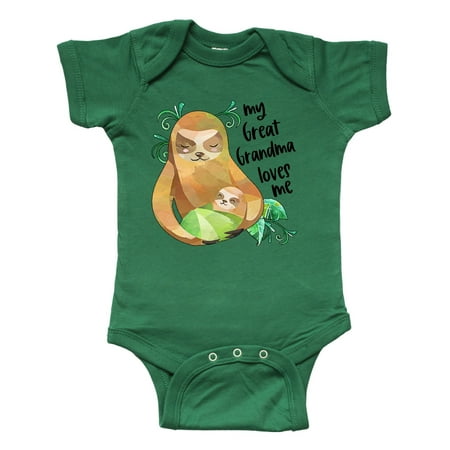 

Inktastic My Great Grandma Loves Me Cute Sloth and Baby Gift Baby Boy or Baby Girl Bodysuit