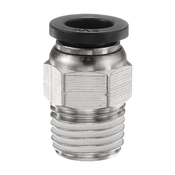 Uxcell Push to Connect Fitting 5/16" x 1/4" Thread Straight Union Fitting, Black