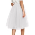 thumbnail image 4 of Women's High Waist Flowy Layered Short Skirt A Line Ruffle Festival Dance Casual Skirt White L, 4 of 4