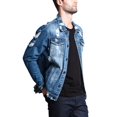 thumbnail image 2 of Victorious Men's Classic Distressed Denim Trucker Jean Jacket DK100 - Indigo - 2X-Large, 2 of 7