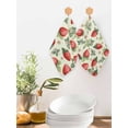 thumbnail image 2 of Red Strawberry Kitchen Dish Towels for Drying Dishes Set of 4, Summer Fruits Farmhouse Leaves Flower Pastoral Waffle Weave Microfiber Hand Tea Bathroom Towels Quick Dry & Absorbent Towel 12x12, 2 of 7