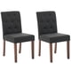 thumbnail image 1 of Juego de 2 Sillas de Comedor Tapizadas – Respaldo Alto con Botones, Patas de Madera Resistentes, Ribete de Tachuelas, Tela de Lino Suave, Asiento Acolchado Cómodo para Comedor, Cocina, 1 of 11