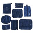 thumbnail image 1 of 8PCS Travel Storage Pouch Set Luggage Travel Bag Kit Clothing Sorting Storage Bag Set Multi-purpose Travel Clothes Packing Pouch Set Practical Suitcase Packing Bags Kit for Travel Use Navy Blue, 1 of 8