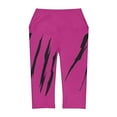thumbnail image 2 of Effete Feline Claw Marks Scratch Yoga Capri Leggings (AOP), 2 of 8