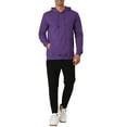 thumbnail image 2 of INSPIRE CHIC Men's Hoodie Sweatshirt Long Sleeves Solid Drawstring Pullover XL Deep Purple, 2 of 7
