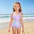 thumbnail image 2 of JAJAHO Girls One Piece Swimsuit Hallow Out Scale Print Ruffle Bathing Suit With Adjustable Straps For Kids Toddler 1-8Y Trendy Beachwear, 2 of 8