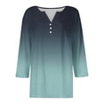 thumbnail image 4 of Sweet Home Farm 3/4 Sleeve T Shirts for Women Summer Plus Size V Neck Tops Floral Print Tees Tunic Casual Blouses V Neck T Shirts for Women Sky Blue, 4 of 5