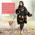 thumbnail image 4 of Wearable Oversized Blanket,Black Halloween Pumpkin Faces Wearable Blanket Hoodie for Adults,Cozy Hooded Blankets with Super Pockets,Super Warm Fuzzy Pullover for Women & Men, 4 of 6