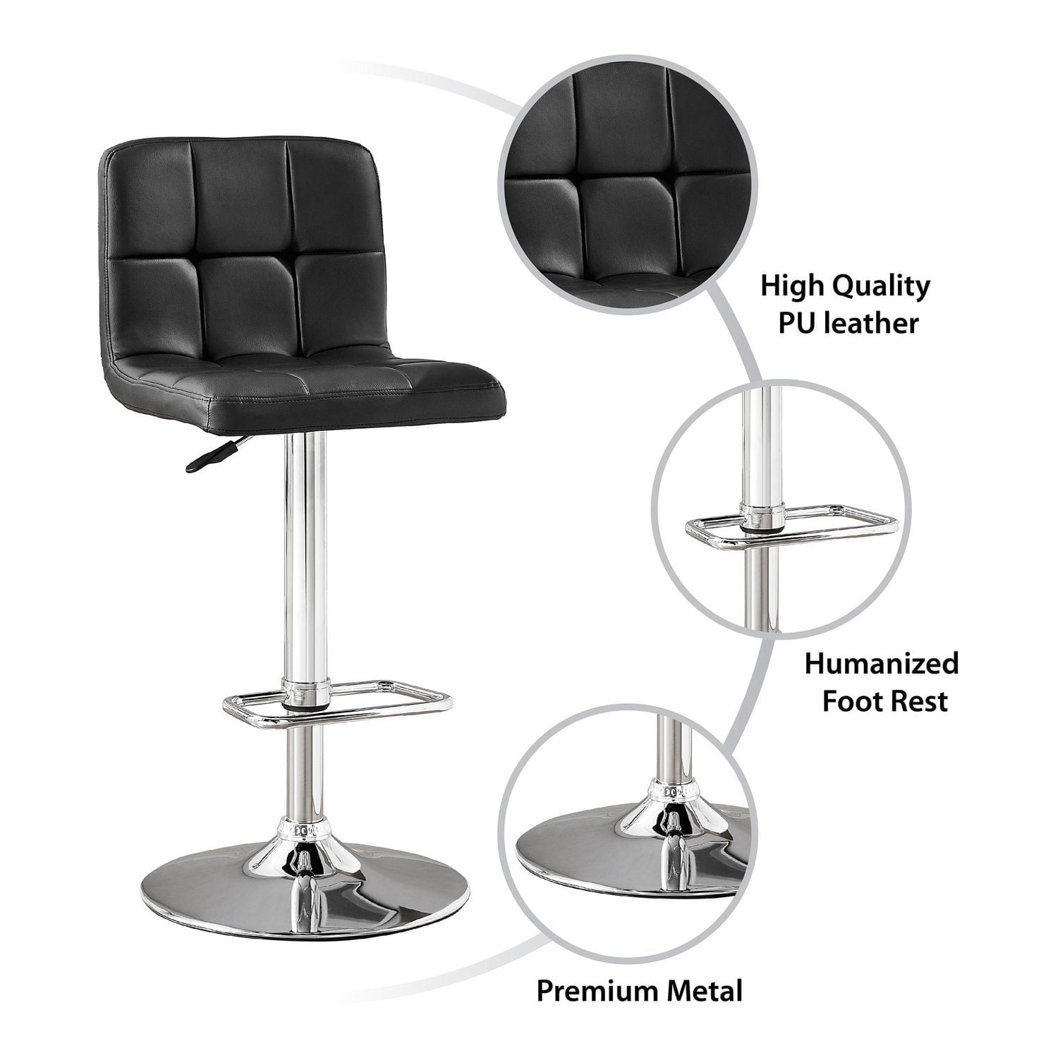 Hometrends Quilted Swivel Bar Stool, Hometrends Swivel Bar Stool