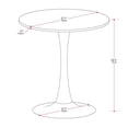 thumbnail image 3 of CorLiving Ivo Modern Round Melamine and Steel Pedestal Indoor Dining Table, 3 of 5