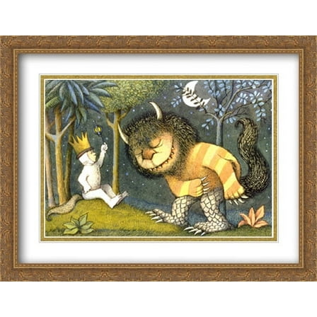 Where the Wild Things Are 2x Matted 28x22 Large Gold Ornate Framed Art Print by Maurice Sendak