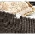 thumbnail image 5 of JOIVI Large Outdoor Patio Storage Box, 120 Gallons Wicker Aluminum Frame Deck Box with Hinged Lid, All-weather Rattan Storage Bin for Patio Cushions, Garden Tools and Pool Toys, Brown, 5 of 7