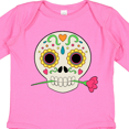 thumbnail image 3 of Inktastic Día de los Muertos Skull with Flower Boys or Girls Long Sleeve Baby Bodysuit, 3 of 4