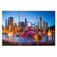 thumbnail image 4 of TISHIRON 3PCS Framed Canvas Wall Art Set,42"x28" Chicago Buckingham Fountain Canvas Art Decor, 4 of 7