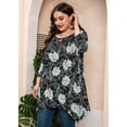 thumbnail image 3 of MODERN GOOSE Haut Grande Taille pour Femmes Manches 3/4 Lily 3X Blouse Tunique Évasée Vêtements Dentelle Col Rond Maternité Coupe Ample Vêtements, 3 of 12