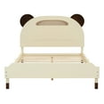 thumbnail image 2 of Bed Frame, Twin Size Platform Bed Frame with Slat Supports, Bear- Shaped Wood Bed Frame for Girls Boys Teens, No Box Spring Needed, 2 of 5