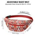 thumbnail image 3 of Fanny Pack Red Christmas Santa, Tree and Snowflake Pattern Waist Pack Bag,Running Cross Bag,Waterproof Large Fanny Packs for Women Men for Travel Running Hiking Cycling, 3 of 6