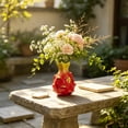 thumbnail image 2 of Ceramic Dragon Fruit Vase,Novelty Red Fruit Shaped Flower Vase,Decorative Desktop Centerpiece for Home Kitchen Living Room Office Table, 2 of 6