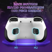 Wireless Game Controller for Switch/Xbox/PS3/PS4/Android/iOS MFi/PC/Steam, Programmable, with RGB, Hall Effect Joystick, Dual Motor Vibration and Turbo Function-Black