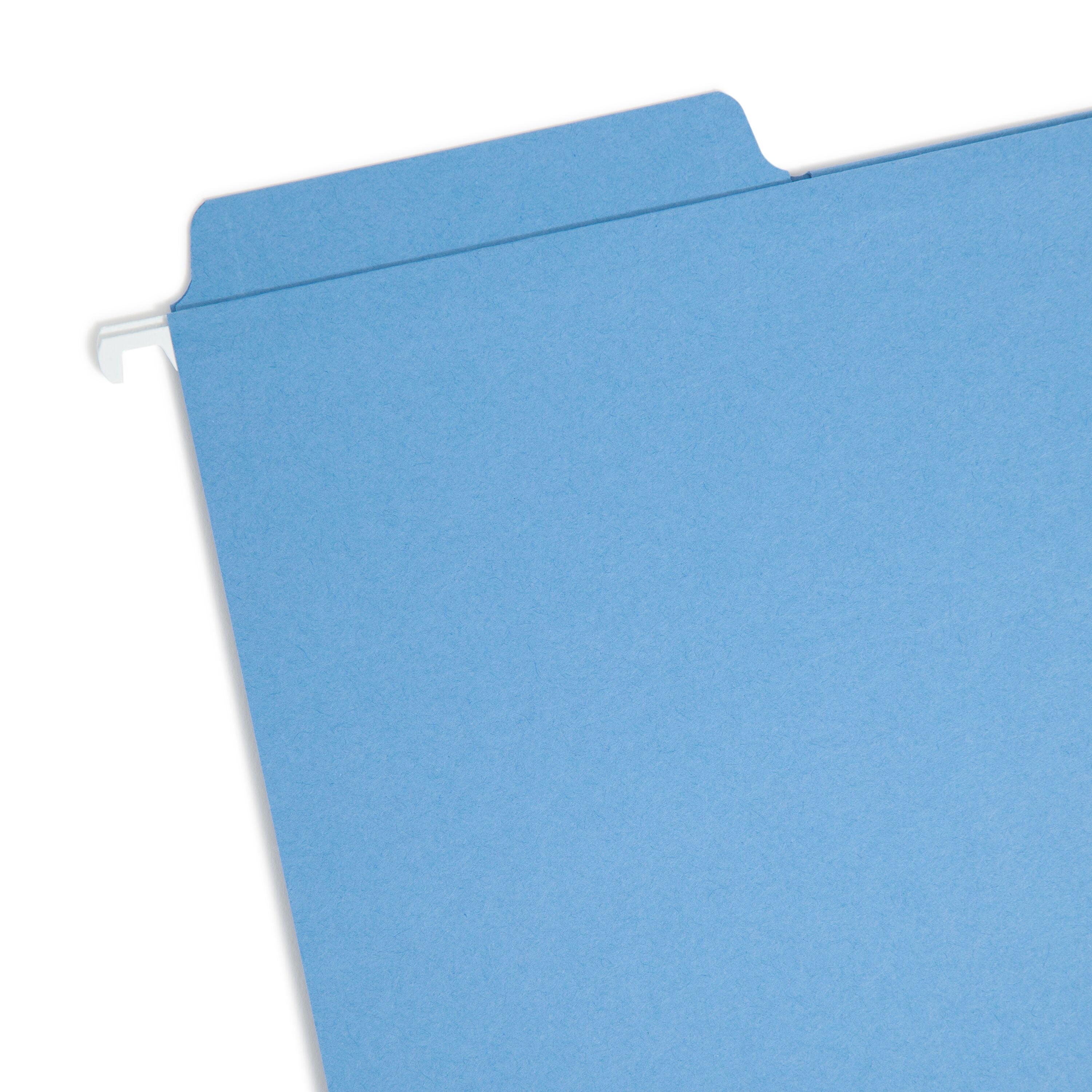 Smead FasTab® Hanging File Folder, 1/3-Cut Built-In Tab, Letter Size, Blue, 20 per Box (64099)