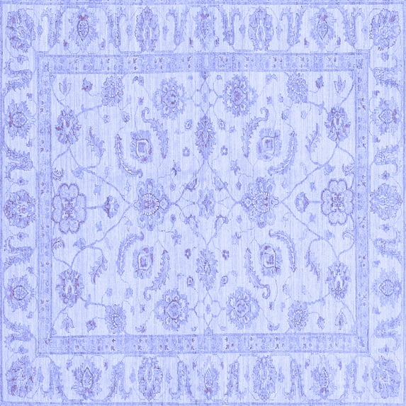 Ahgly Company Indoor Square Oriental Blue Traditional Area Rugs, 8' Square