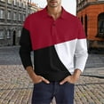 thumbnail image 4 of Rggeeun Mens Polo Shirts Male Fashion Casual Patchwork Button Long Sleeve Top Shirt Classic Collared Golf Shirts Classic, 4 of 4