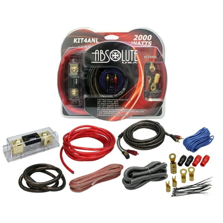 Absolute KIT4ANL Complete ANL PRO Marine Auto Car RV 4 Gauge Amplifier Amp Kit
