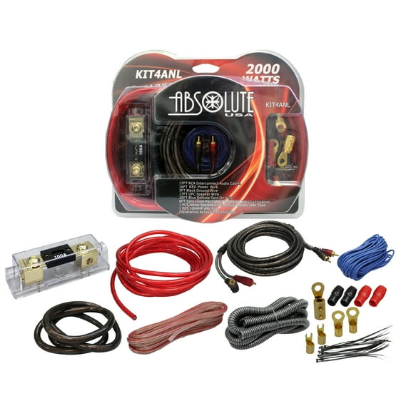 Absolute KIT4ANL Complete ANL PRO Marine Auto Car RV 4 Gauge Amplifier Amp Kit
