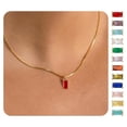 thumbnail image 5 of YYKihy Necklaces For Women Gold Plated Birthstone Necklace For Women Mothers Dainty Gold Necklace Blue Green Cubic Zirconia Pendant Necklace Birthday Gifts For Women J, 5 of 9