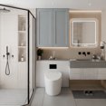 thumbnail image 7 of 27 Inch Laundry Room Cabinets Wall Mounted, Solid Wood Over The Toilet Storage Cabinet, Bathroom Organizer Cabinets with 2 Shaker Door & Shelves, Easy to Assemble for Kitchen, Garage - Dark grey, 7 of 7