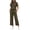 Army Green, variant on IUYRTFE Women Solid Color Short Sleeve Top and Drawstring Wide Leg Pants Set Casual 2 Piece Outfit