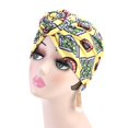 thumbnail image 1 of Baohd Turban Musulman Noué pour Femmes Motif Africain Polyester Coton Élastique pour Perte de Cheveux, 1 of 9
