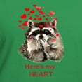 thumbnail image 3 of CafePress - Here's My Heart Cute Raccoon Blowing Kisses Quote - Women's V-Neck Dark T-Shirt, 3 of 4