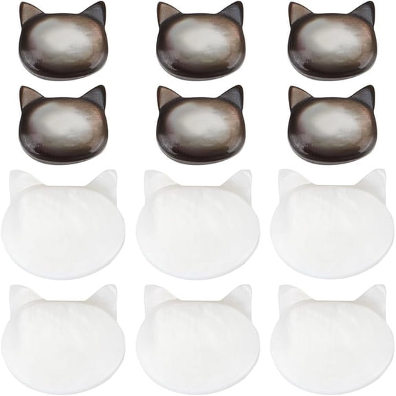 12Pcs 2 Styles Natural Shell Beads Cat Head Shaped Beads Freshwater Black Small Pet Animal Loose Spacer Bead for Jewelry Making Charms Necklaces Bracelets Supplies DIY Crafts Multi-color