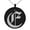 Black, variant on Stainless Steel Letter E Initial Old English Monogram Engraved Small Medallion Circle Charm Pendant Necklace