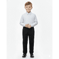 thumbnail image 2 of B-One Kids Toddler Boys Button-Up Dress Shirt, Long Sleeve Gingham Blue Formal Top, Sizes 4T, 2 of 2