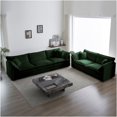 thumbnail image 3 of JERFIT 7-Piece Modular Chenille Sofa Set in Green, 2 Loveseats & 1 Couch for U-Shape Living Room, Deep Seat Sectional, 3 of 10