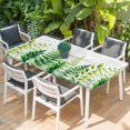 thumbnail image 2 of Spring Leaves Table Cloths for 4 Foot Rectangle Tables, Pastoral Garden Botanical Gray Wooden Patio Waterproof Elastic Fitted Tablecloths, Washable Rectangular Table Cover for Camping, 2 of 8