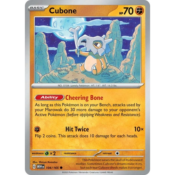 Pokemon Scarlet & Violet 151 Common Cubone #104