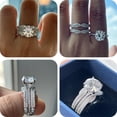 thumbnail image 3 of SFTING 4CT Vintage Wedding Ring Guard Enhancers Engagement Rings Set for Women Round Cut 925 Sterling Silver Size 8, 3 of 7