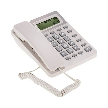 Desktop Corded Landline Phone Fixed Telephone with LCD Display Mute/ Pause/ Hold/ Flash/ Redial/ Hands Free/ Calculator Functions for Home Hotel Office Bank Call (Best Landline Phones Australia)