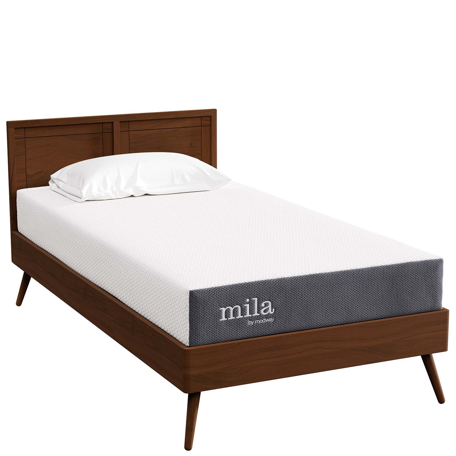 Modway Mila 8" Twin Size Memory Foam Mattress in Gray