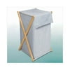 Blue Gingham Wood Frame Hamper
