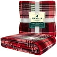 thumbnail image 3 of PAVILIA Christmas Throw Blanket | Holiday Christmas Red Fleece Blanket | Soft, Plush, Warm Winter Cabin Throw, 50x60 (Red Green Plaid), 3 of 9