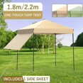 thumbnail image 2 of Tente à Auvent Escamotable 7 X 7 Pi, Installation Instantanée pour une Personne, Abri Commercial Robuste avec Toit Imperméable, Hauteur Ajustable, Comprend un Sac à Roulettes et des Sacs de Sable pour la Plage, les Marchés, les Événements Extérieurs, beige, 2 of 10