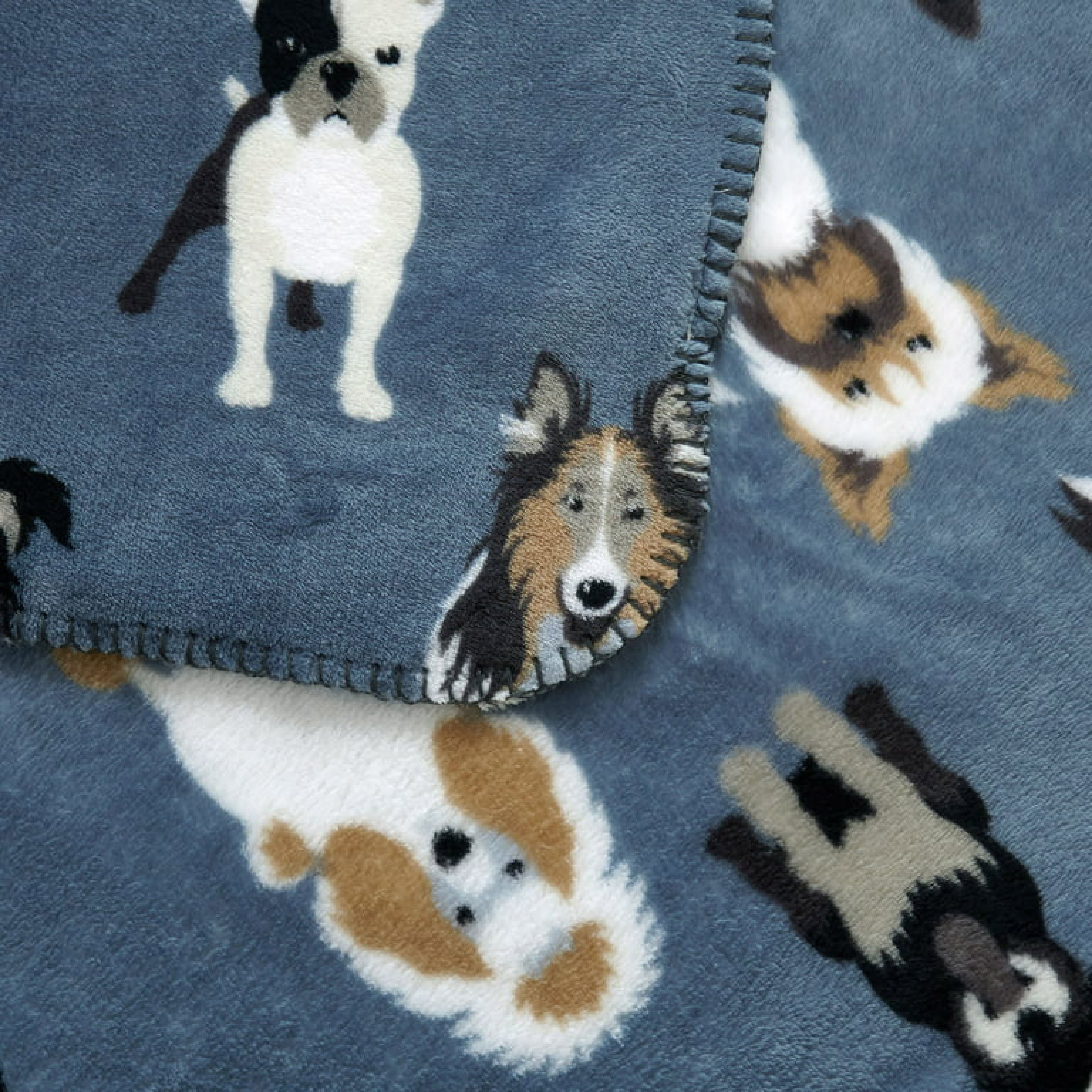 Mainstays Blue Dogs Plush Throw Blanket 50" x 60" - image 4 of 6