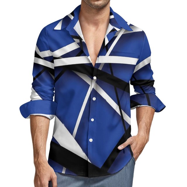 Camisa de manga larga para hombre Camisa informal abstracta novedosa para vacaciones, uso diario, fin de semana, moda informal, otoño e invierno, manga larga