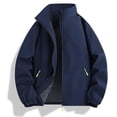 thumbnail image 4 of Zenithor Men's Windbreaker Jacket, Lightweight Full Zip Stand Collar Long Sleeve Outdoor Jacket with Pockets for Hiking Cycling Casual Wear Navy(S-4XL), 4 of 7